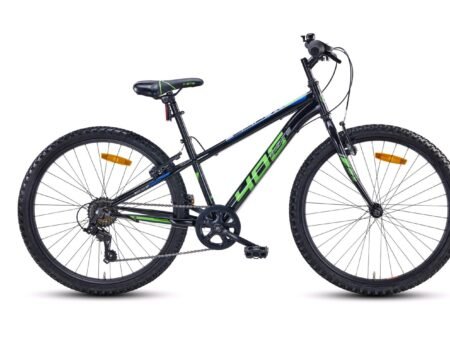 Juniorcykel 24" MTB sort/blå/grøn