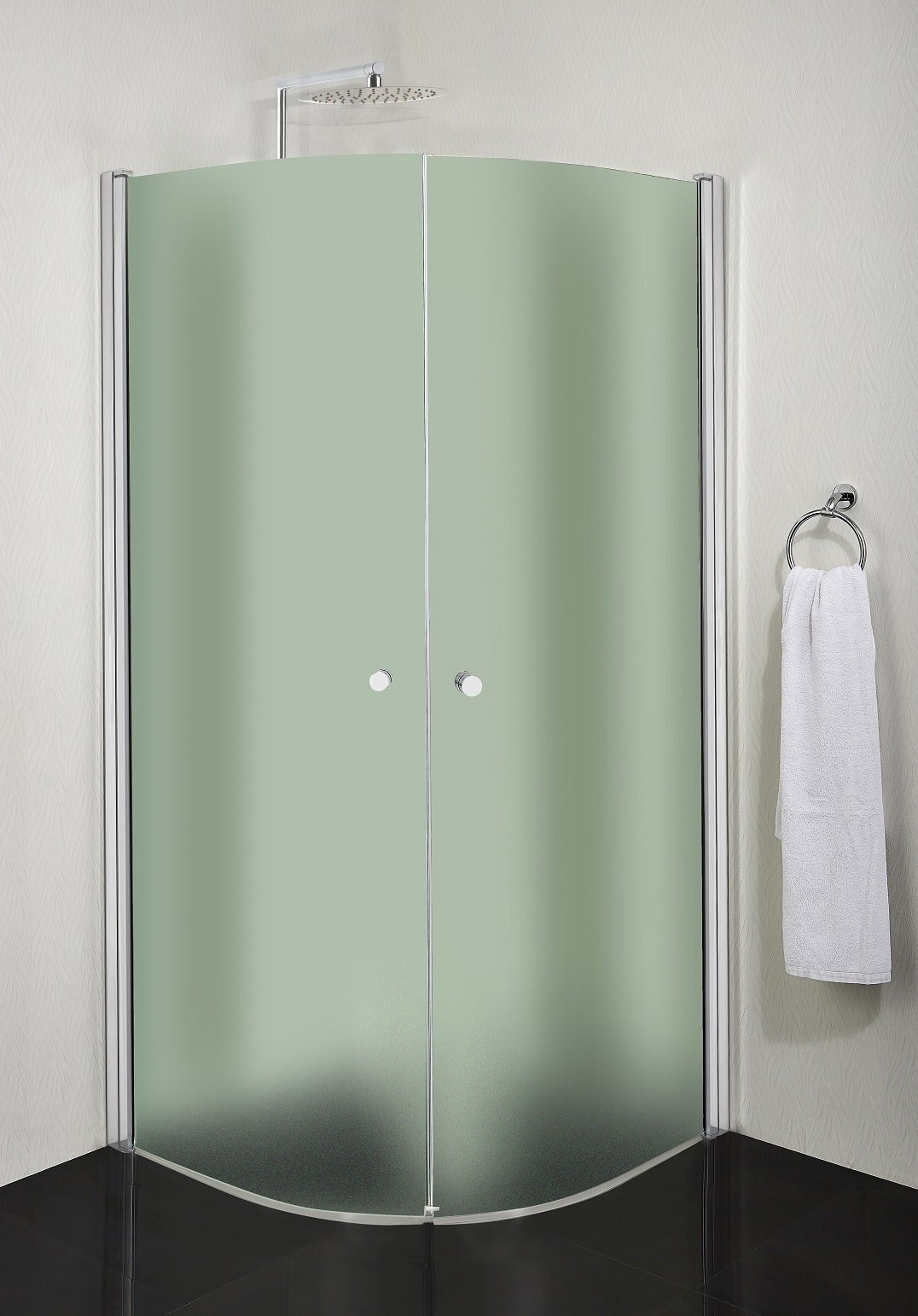 Buet hjørne 885x885x1950mm isglas